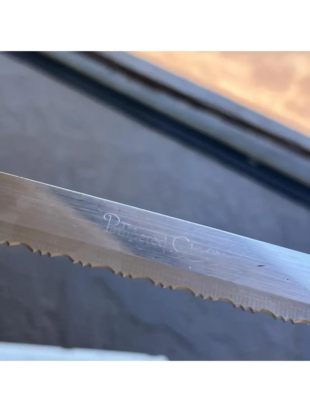 Pampered Chef Serrated Bread Knife Stainless Steel with Protective Sleeve #1285